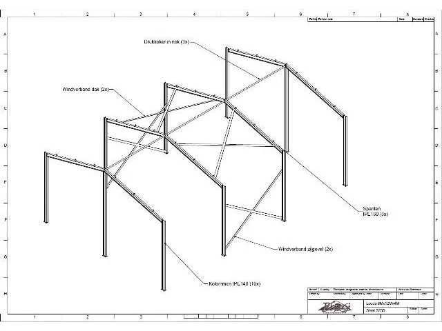 Staalconstructie 8 x 12 meter (96m2) - afbeelding 6 van  12