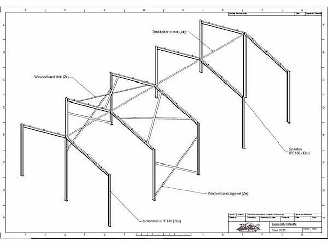 Staalconstructie 8 x 16 meter (128m2) - afbeelding 3 van  9