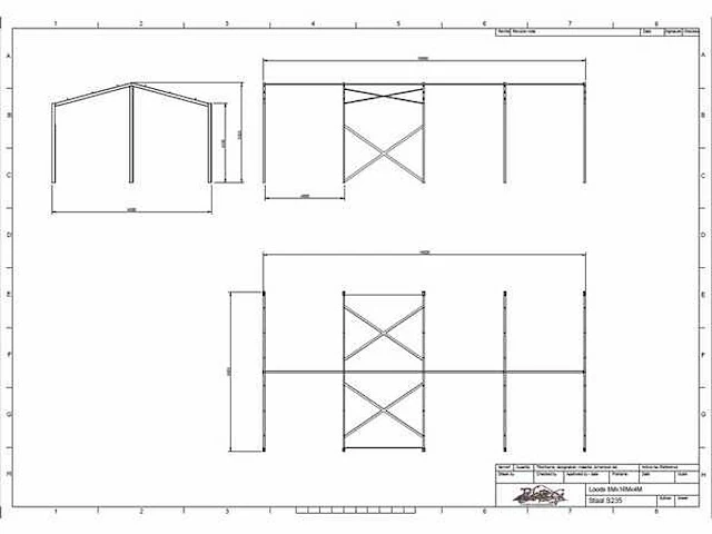 Staalconstructie 8 x 16 meter (128m2) - afbeelding 9 van  9