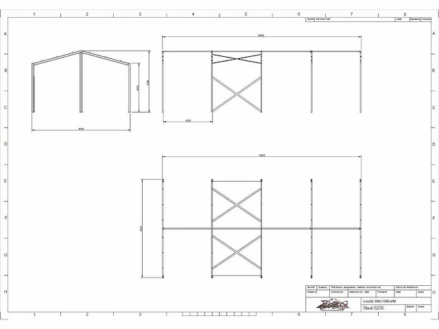 Staalconstructie 8 x 16 meter (128m2) - afbeelding 4 van  12