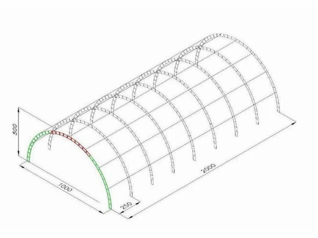 Staalconstructie / folietunnel (200m²) - afbeelding 5 van  9