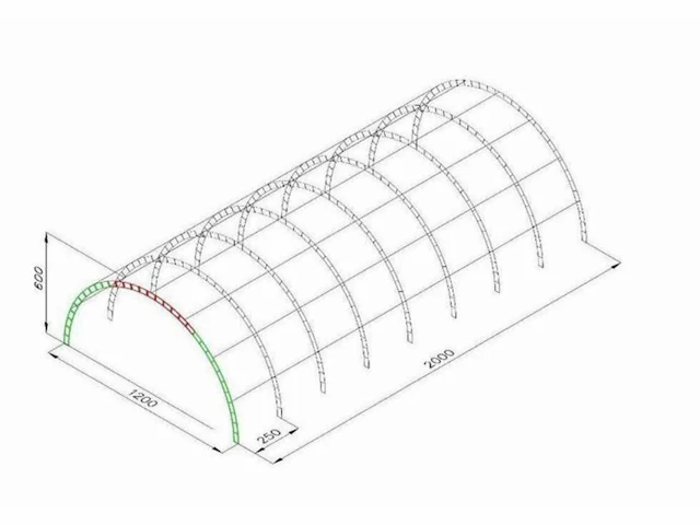 Staalconstructie / folietunnel (240m²) - afbeelding 8 van  8