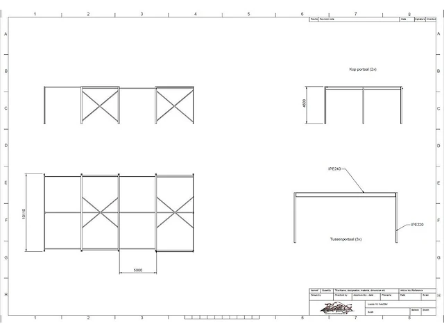Staalconstructie platdak 10.11 x 20.00 meter (202m2) - afbeelding 7 van  15