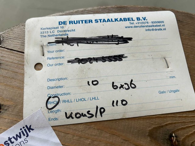 Staalkabel rhol 10mm op haspel - afbeelding 2 van  5
