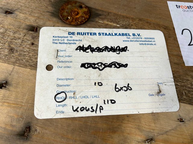 Staalkabel rhol 10mm op haspel - afbeelding 2 van  4