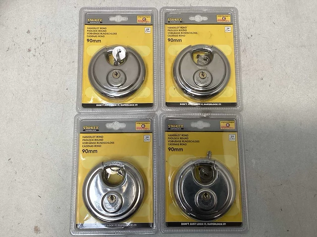 Stahlex hangsloten rond - 90mm - afbeelding 1 van  3