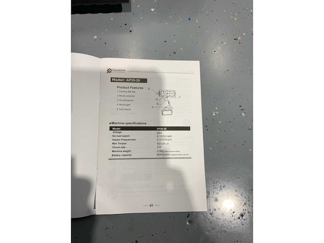 Stahlgruppe - ap20-26 - 1600nm - slagmoersleutel, 2 accu's en oplader, accu gereedschap - afbeelding 8 van  8