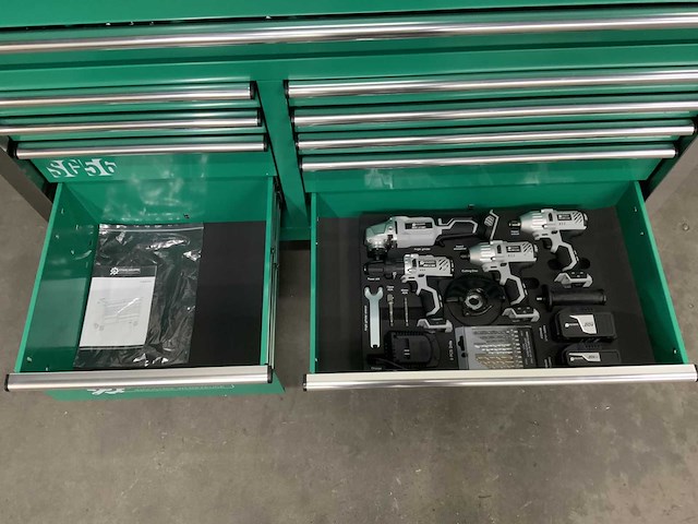 Stahlgruppe - gereedschapswagen jumbo xxl prof 11 laden + 4 in 1 accu gereedschapsset - afbeelding 15 van  15