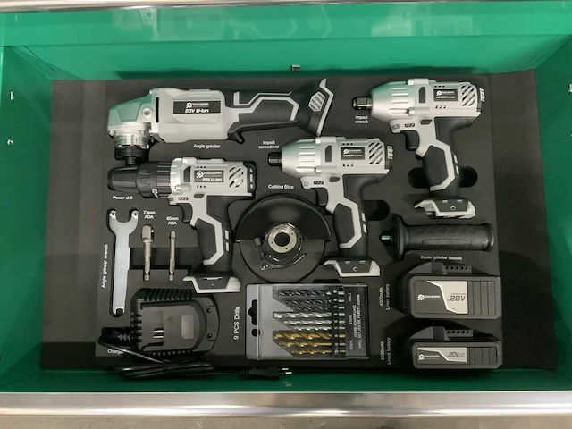 Stahlgruppe - gereedschapswagen jumbo xxl prof 11 laden + 4 in 1 accu gereedschapsset - afbeelding 10 van  15