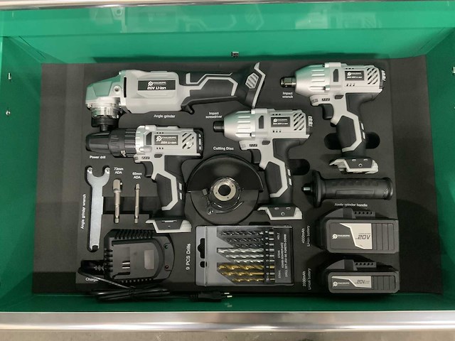 Stahlgruppe - gereedschapswagen jumbo xxl prof 11 laden + 4 in 1 accu gereedschapsset - afbeelding 10 van  15