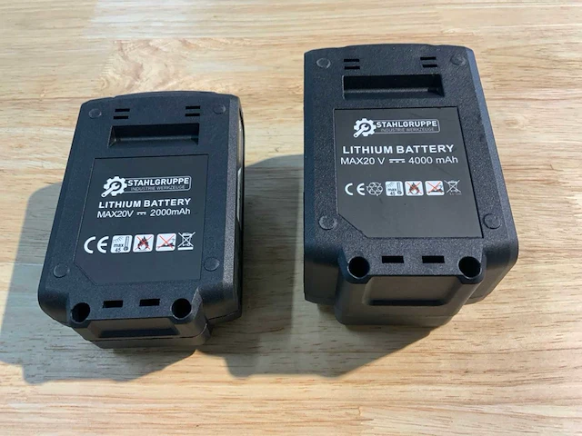 Stahlgruppe - powertool set, schroefmachine, boormachine, slagmoersleutel, haakse slijper, 2 accu’s - afbeelding 17 van  17