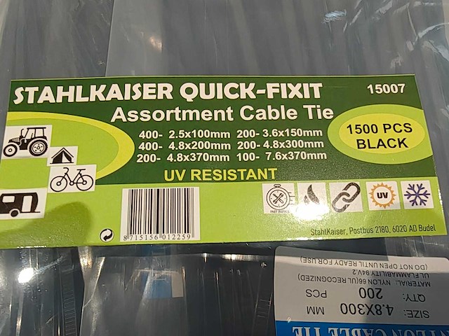 Stahlkaiser - kabelbinder set 1500dlg - afbeelding 4 van  10