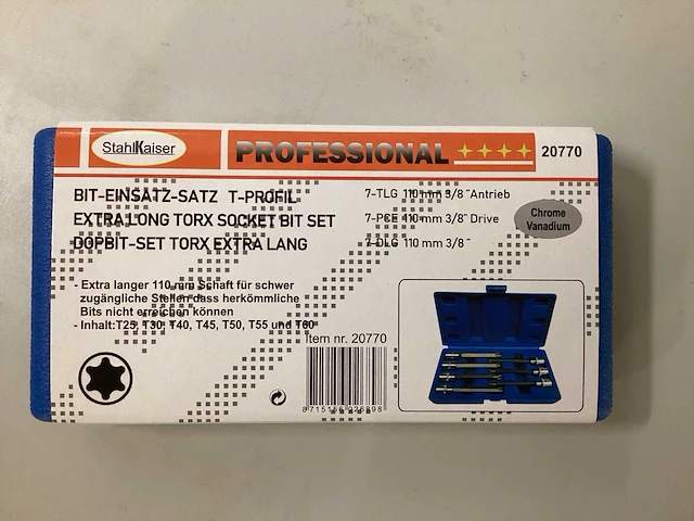 Stahlkaiser dopbit-set torx extra lang 7 delig - afbeelding 6 van  6