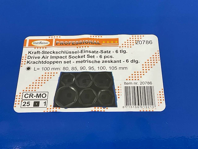 Stahlkaiser metrisch zeskant 6 delige krachtdoppenset - afbeelding 6 van  6