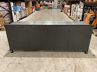 Stahlworks 4 laden, 4 kastdeuren / in hoogte verstelbaar zwarte werkbank - afbeelding 7 van  10