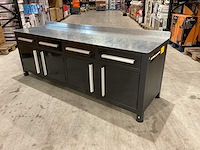 Stahlworks 4 laden, 4 kastdeuren / in hoogte verstelbaar zwarte werkbank - afbeelding 10 van  10