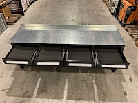 Stahlworks 4 laden, 4 kastdeuren / in hoogte verstelbaar zwarte werkbank - afbeelding 2 van  10