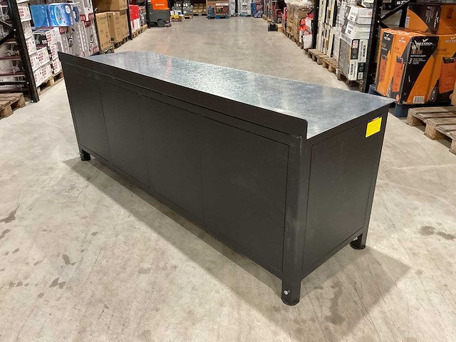 Stahlworks 4 laden, 4 kastdeuren / in hoogte verstelbaar zwarte werkbank - afbeelding 5 van  10