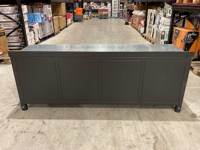 Stahlworks 4 laden, 4 kastdeuren / in hoogte verstelbaar zwarte werkbank - afbeelding 6 van  10