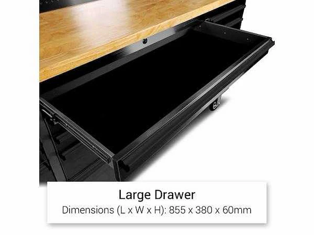 Stahlworks werkbank deluxe black 72 inch 15 drawers - afbeelding 2 van  6