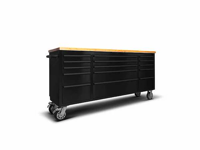 Stahlworks werkbank deluxe black 72 inch 15 drawers - afbeelding 1 van  6