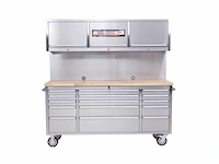 Stahlworks werkbank deluxe rvs 72 inch high 15 drawers - afbeelding 2 van  4