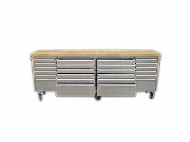 Stahlworks werkbank deluxe rvs 96 inch 15 drawers - afbeelding 4 van  8