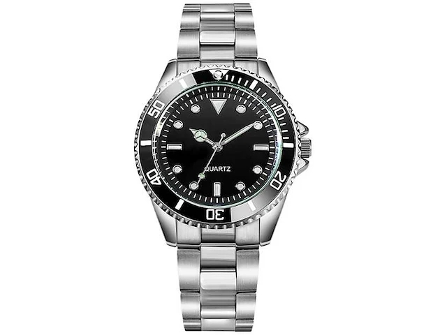 Stainless steel band analog luminous waterproof quartz watch for men - polshorloge - afbeelding 1 van  3