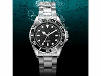 Stainless steel band analog luminous waterproof quartz watch for men - polshorloge - afbeelding 2 van  3