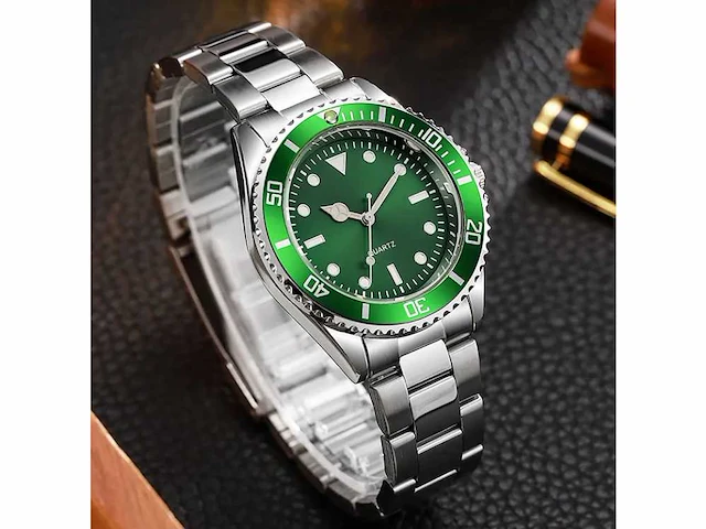 Stainless steel band analog luminous waterproof quartz watch for men - polshorloge - afbeelding 5 van  5