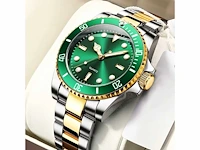 Stainless steel band analog luminous waterproof quartz watch for men - polshorloge - afbeelding 1 van  3