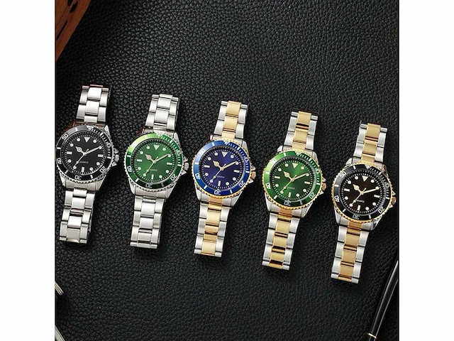 Stainless steel band analog luminous waterproof quartz watch for men - polshorloge - afbeelding 3 van  3