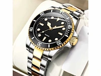 Stainless steel band analog luminous waterproof quartz watch for men - polshorloge