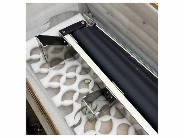 Stainless steel retractable awning with poles 3600 x 2700 mm black 24v - afbeelding 4 van  7