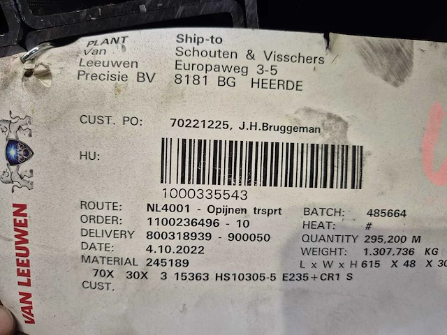 Stalen kokerprofielen e235 + cr1 s2 (1307kg) - afbeelding 3 van  5