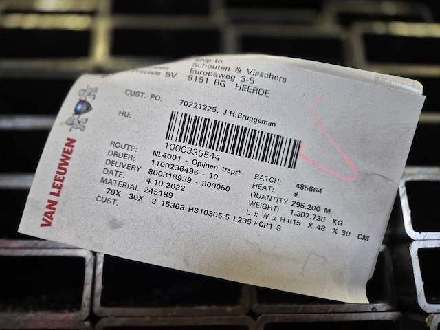 Stalen kokerprofielen e235 + cr1 s2 (2614kg) - afbeelding 4 van  6