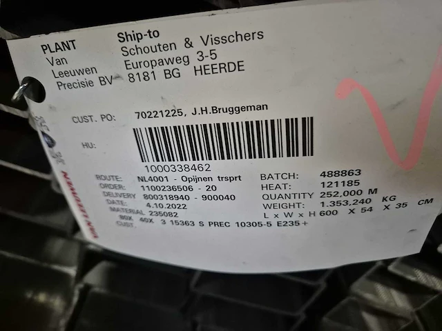 Stalen kokerprofielen e235 + cr1 s2 (2700kg) - afbeelding 4 van  7
