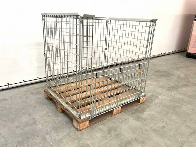 Stalen palletkooi voor blokpallets 1230x1100x1010 mm (20x) - afbeelding 1 van  10