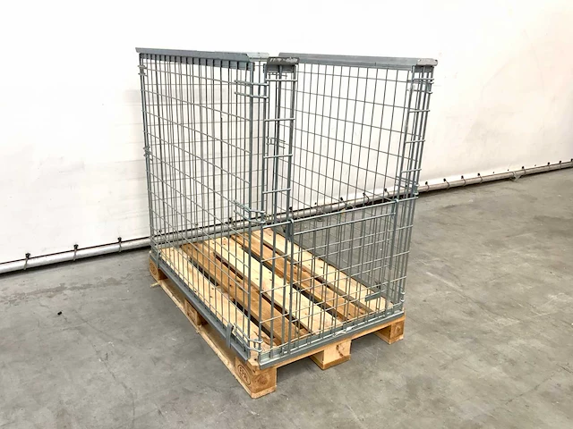Stalen palletkooi voor europallets 1230x1100x820 mm (10x) - afbeelding 1 van  9