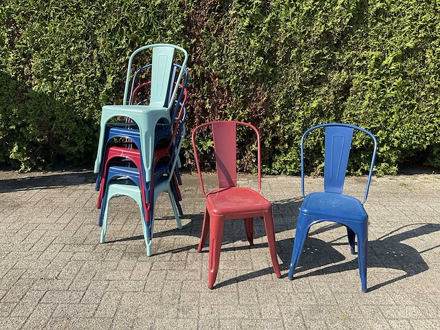 Stalen retro stoel (7x) - afbeelding 1 van  7