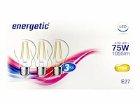 Standaard e27 7,8w helder 3-pack - afbeelding 1 van  4