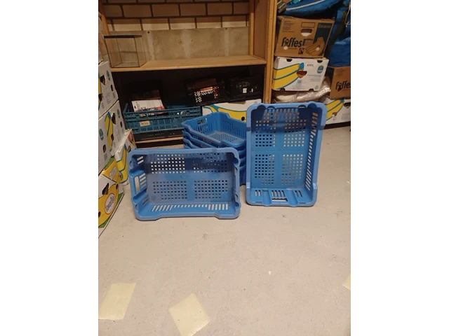 Stapel kratjes 60x40x15cm kleur blauw aantal 6 stuks. - afbeelding 2 van  5