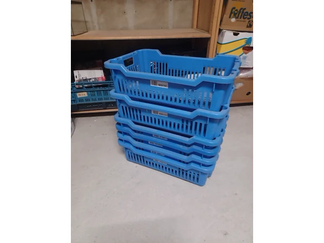 Stapel kratjes 60x40x15cm kleur blauw aantal 6 stuks. - afbeelding 3 van  5