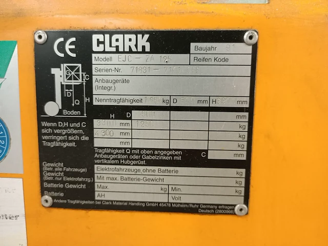 Stapelaar, jungheinrich, ejc za125, 1991 - afbeelding 10 van  12