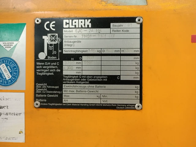 Stapelaar, jungheinrich, ejc za125, 1991 - afbeelding 11 van  12