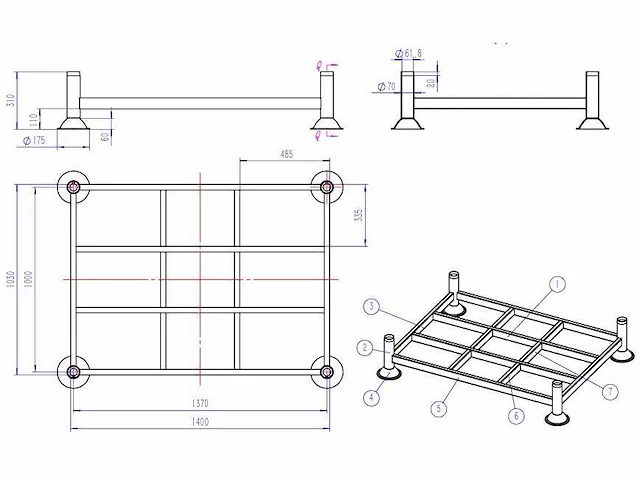 Stapeljuk 1400x1030mm 1500kg (5x) - afbeelding 2 van  14