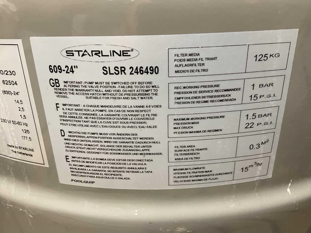 Starline slsr 246490 zandfilter - afbeelding 4 van  5
