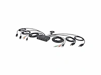 Startech.com 2-port dual-monitor displayport kvm switch 4k 60hz compacte kvm met 1.5m - afbeelding 1 van  2