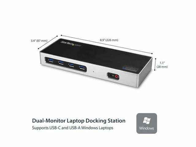 Startech.com usb 3.0 docking station / usbc / dual hdmi or displayport / dual 4k / mac & windows / 6 usb ports / laptop docking station - afbeelding 2 van  3