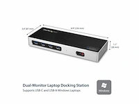 Startech.com usb 3.0 docking station / usbc / dual hdmi or displayport / dual 4k / mac & windows / 6 usb ports / laptop docking station - afbeelding 2 van  3